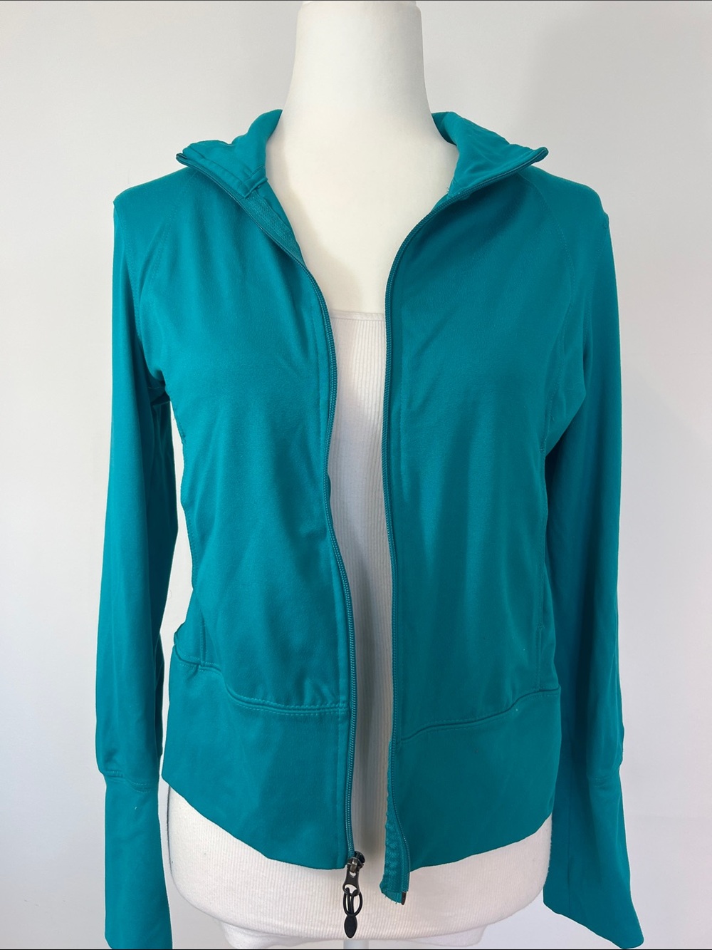 Champion Teal Women's Zip-Front Long Sleeve Top